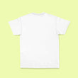 Load image into Gallery viewer, Back of a Gweilo Beer white tropical t-shirt with a blank back. Yellow pastel background.