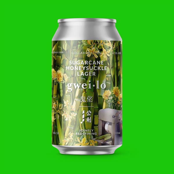 Gweilo X Kung Lee: Sugarcane Honeysuckle Lager 330ml Can